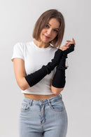 Cashmere Blended Arm Warmer or Women Winter ingerless Gloves Knit Mitten Gloves Wrist Warmer with Thumb Hole