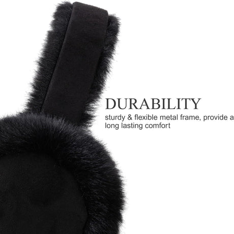 Ear Mus or Winter Women, Water Resistant Suedette and aux ur Warm Earmus oldable Outdoor Ear Warmers or Women Girls