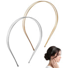 2Pcs Metal Headbands for Women, Silver & Gold Thin Metal Headbands for Women Multi Layers Double Headband, Trendy Layered Design Perfect for Parties & Daily Wear