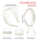 2Pcs Metal Headbands for Women, Silver & Gold Thin Metal Headbands for Women Multi Layers Double Headband, Trendy Layered Design Perfect for Parties & Daily Wear
