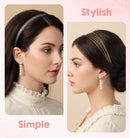 2Pcs Metal Headbands for Women, Silver & Gold Thin Metal Headbands for Women Multi Layers Double Headband, Trendy Layered Design Perfect for Parties & Daily Wear