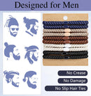Mens Hair Ties, 10 Pack Hair Ties for Men Guys with Smooth Beads (Multicolor)