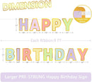 Happy Birthday Banner - 9ft Pre-Strung Happy Birthday Sign for Women, Men, Girls, Boys - No DIY Birthday Decorations & Party Supplies(Macaron)