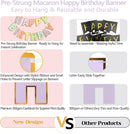 Happy Birthday Banner - 9ft Pre-Strung Happy Birthday Sign for Women, Men, Girls, Boys - No DIY Birthday Decorations & Party Supplies(Macaron)