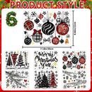 136 PCS Christmas Window Clings Stickers Winter Snowflakes Merry Christmas Tree Pine Branches Window Decals for Xmas Party Home Holiday Shop Glass Display Decoration