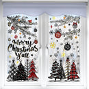 136 PCS Christmas Window Clings Stickers Winter Snowflakes Merry Christmas Tree Pine Branches Window Decals for Xmas Party Home Holiday Shop Glass Display Decoration