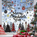 136 PCS Christmas Window Clings Stickers Winter Snowflakes Merry Christmas Tree Pine Branches Window Decals for Xmas Party Home Holiday Shop Glass Display Decoration