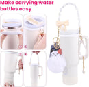 11PCS Stanley Cup Accessories Set for Stanley Cup 30oz 40oz Tumbler Including Water Bottle Handle Strap Silicone Cup Boot Spill Stopper Lipstick Holder Keychain Charms Straw Topper