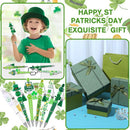 12 Set St Patricks Day Beadable Pens Plastic Bead Pens Clover Green Bulk Ballpoint DIY Crafting Pens Making Kit with Pendants Lobster Clasps for Students Teens School Office Supplies