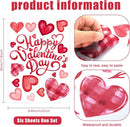 6 Valentine's Day Window Clings Valentine Window Decors Pink Hearts-Shape Tree Truck Happy Valentine’s Day Glass Stickers Decal Double Sided for Home Kitchen Decorations Party Supplies