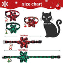 3 Pack Cat Collars, Christmas Flower Kitten Collars with Adjustable Breakaway Bow Tie Bell Plaid Snowflake Xmas Pet Supplies for Cats