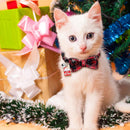 4 Pack Christmas Cat Collars with Adjustable Breakaway Bow Tie Bell Plaid Snowflake Xmas Pet Supplies for Cats