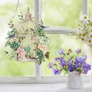 Diamond Art Painting Hanging Pendant Kit,DIY Flower Birdcage Crystal Art Hanging Sign,Diamond Window Hanging Wreath Ornament for Home Decor and Gift (366)