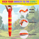 2 PCS Fidget Snakes Toys for Adults,3D Articulated Caterpillar Sensory Stress Relief Flexible Hand Toy, Ideal Party Favor Colorful Office Desk Toys (Blue+Red)