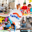 2 PCS Fidget Snakes Toys for Adults,3D Articulated Caterpillar Sensory Stress Relief Flexible Hand Toy, Ideal Party Favor Colorful Office Desk Toys (Blue+Red)