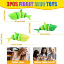 3 PCS Fidget Sharks Toys for Adults,3D Articulated Caterpillar Sensory Stress Relief Flexible Hand Toy, Ideal Party Favor Colorful Office Desk Toys