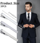 3 Pack Silver Tie Clips for Men, Classic Tie Clips for Men Silver with Adjustable Clasp Ideal for Professional Office Wear and Formal Events