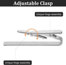 3 Pack Silver Tie Clips for Men, Classic Tie Clips for Men Silver with Adjustable Clasp Ideal for Professional Office Wear and Formal Events