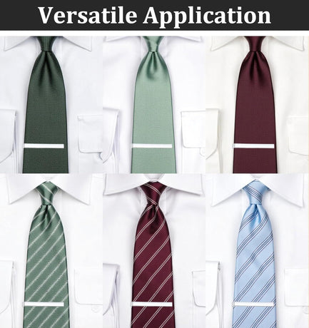 3 Pack Silver Tie Clips for Men, Classic Tie Clips for Men Silver with Adjustable Clasp Ideal for Professional Office Wear and Formal Events