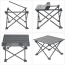 Roll-Up Camping Table, 4-Person Lightweight Portable Outdoor Table with Carry Bag for Picnics BBQ Travel (15.7”x13.7”x11” Black)