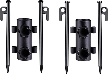 Portable Tent Holder Camping Tent Pole Holder Comes with 4 Ground Nails Tent Fixed Tube Pole Stand for Camping Fishing Hiking