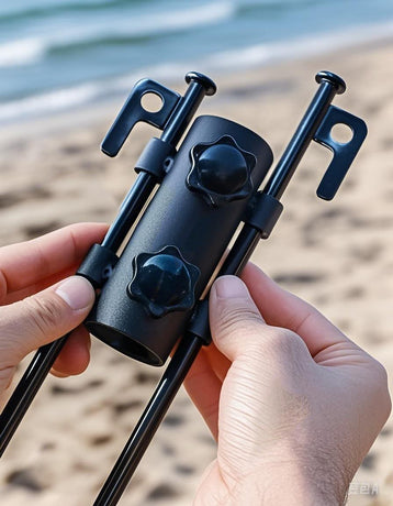Portable Tent Holder Camping Tent Pole Holder Comes with 4 Ground Nails Tent Fixed Tube Pole Stand for Camping Fishing Hiking