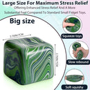 Large Veined Ice Cube Squishy Toy, 7cm (2.76 Inch) Big Stress Cube, Soft Sensory Fidget Toy for Anxiety Relief and Focus for Youth Adults, Squishy Ball (Green)