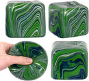 Large Veined Ice Cube Squishy Toy, 7cm (2.76 Inch) Big Stress Cube, Soft Sensory Fidget Toy for Anxiety Relief and Focus for Youth Adults, Squishy Ball (Green)