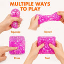 Ice Cube Squeeze Toy, Stress-Relief Sensory Toy, Slow Rebound Squeeze Cube, Suitable for Children and Adults, 1.98 Inch Snowflake Crushed Ice (Purple)