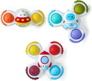 Strong Suction Cup Fidget Rotating Sensory Bath Toys for Baby Christmas Stocking Stuffers, Airplane Car Travel Table & Window Toys for Toddler Boys and Girls, 10+ Months