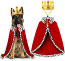 Halloween Dog King Cloak Costume,Cute Funny Halloween Dog King Cape with Crown Adjustable Pet King Cloak for Large Dogs Cats Cosplay Party Supplies Accessories (L)