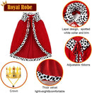 Halloween Dog King Cloak Costume,Cute Funny Halloween Dog King Cape with Crown Adjustable Pet King Cloak for Large Dogs Cats Cosplay Party Supplies Accessories (L)