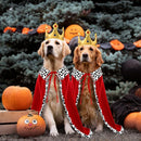Halloween Dog King Cloak Costume,Cute Funny Halloween Dog King Cape with Crown Adjustable Pet King Cloak for Large Dogs Cats Cosplay Party Supplies Accessories (L)