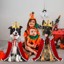 Halloween Dog King Cloak Costume,Cute Funny Halloween Dog King Cape with Crown Adjustable Pet King Cloak for Large Dogs Cats Cosplay Party Supplies Accessories (L)