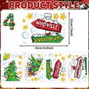 Christmas Window Clings Decorations,Extra Large Reusable Decals Rustic Curved Christmas Tree Arrow Yard Sign Stickers for Xmas Winter Holiday Home Office Party Glass Decor