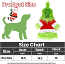 Dog Christmas Outfit，Christmas Pet Clothes Green Classic Dog Hoodie Shirt Cosplay Apparel Christmas Party Cosplay Costume Pet Supplies Accessories for Small Dogs and Cats