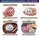 Glitter Dumpling Squishy Toy Dumpling Stress Ball with Steamer Case, Stress Relief Fidget Toy for Adults, Cute Squeeze Desk Toy Portable Toy Gift Idea (Shimmer Pink)