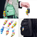 4 PCS Mini Fidget Slug Key-Chain Toys,3D Articulated Stretch Caterpillar Sensory Flexible Hand Toy, Ideal Party Favor Colorful Office Desk Pet Toys(Random Color)