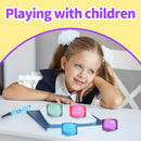 4 PCS Colorful Stress Cube - Sensory Fidget Squeeze Toy with Super Solid Squish-Slow Rising Ice Cube Stress Balls-Stress Relief Hand Toy-2.16" Cube