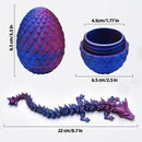 2 PCS MINI 3D Printed Dragon in Egg,Full Articulated Crystal Dragon,Flexible Joints Home Decor Executive Desk Toys, Creative Gifts