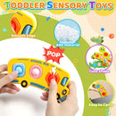 3PC Fidget Popper Sensory Toys Airplane Travel Activities for Toddlers Goodie Bags Pop It Fidget Toys for 12+ Month Babies 1 2 3 Year Old Girls Boys Valentine Gift Easter Basket Stuffer Gift