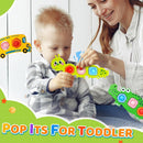 3PC Fidget Popper Sensory Toys Airplane Travel Activities for Toddlers Goodie Bags Pop It Fidget Toys for 12+ Month Babies 1 2 3 Year Old Girls Boys Valentine Gift Easter Basket Stuffer Gift