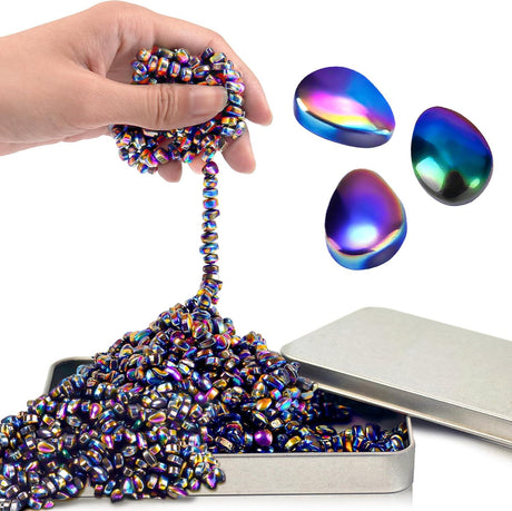 Fidget Toys for Teen Boys Adult, 500pc Metal Cool Gadgets Gift Quiet Office Desk Sensory Stress Fidgets Beads Stones Toy Anxiety Relief Items for Teen Girls ADHD Autism Autistic Ferrite Putty