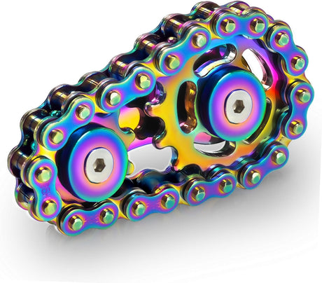 Metal Fidget Spinner Toys for Teens Boys Adults Bike Chain Roller Gadgets ADHD Figette Anxiety Stress Relief Items Quiet Figet Desk Offices EDC Men Easter Basket Stuffer