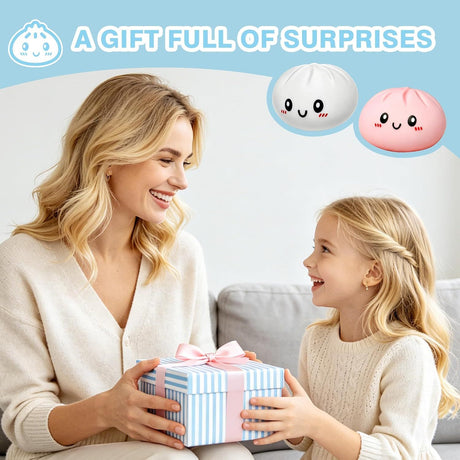 Dumpling Squishies, 2026 Newly Upgraded Dumpling Stress Ball, Squishy Dumpling Toy Mystery Box, Sensory Fidget Toys for Anxiety Relief, Perfect for Party Favors, Birthday Gifts & Desk Toys (White)