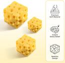 Cheese Squishy Cube Block, Squishy Fidget Toys for Adults & Teens, Easter Basket Stocking Stuffers, Sensory Stress Ball Squeeze Toys for Stress Relief (Yellow 2.4 in)