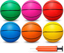 6 Inch PVC Mini Basketball for Indoor Mini Hoops, Soft 6" Rubber Small Repacement Balls for Over Door Hoop Sets, Little Beach Ball for Outdoor Yard Lawn (6 PCS with Air Pump)