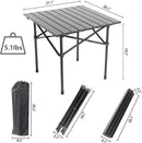 Portable Camping Table Folding Side Table Aluminum Lightweight Table with Carry Bag for Outdoor Cooking Hiking Picnics BBQ Travel (Black)