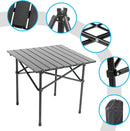 Portable Camping Table Folding Side Table Aluminum Lightweight Table with Carry Bag for Outdoor Cooking Hiking Picnics BBQ Travel (Black)
