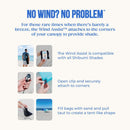 3.0 Version | Wind-Powered Beach Tent Shade Canopy | Sets Up in 3 Mins | 150 Sq. Ft. of Shade for up to 8 People | Includes Wind Assist | UPF 50+ Sun Protection